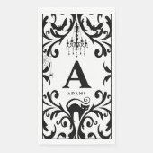 Damask Glam Monogram Halloween Paper Guest Towels Servet (Voorkant)