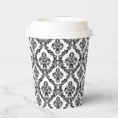 Damask Glam Monogram Halloween Pumpkin Papieren Bekers (Achterkant)