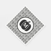 Damask Glam Monogram Halloween Pumpkin Servet (Hoek)
