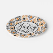 Damask Glam Pumpkin | TRICK OR TREAT Papieren Bordje (Gekanteld)