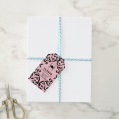 Damask Glam Spin | Bedankt Bruiloftsshower Cadeaulabel (Met Touw)