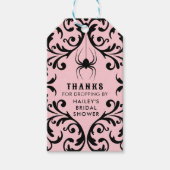 Damask Glam Spin | Trouwcadeau Bruiloft Cadeaulabel (Voorkant)