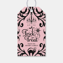 Damask Glam Trick or treat Halloween Cadeaulabel