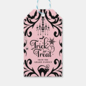 Damask Glam Trick or treat Halloween Cadeaulabel (Voorkant)