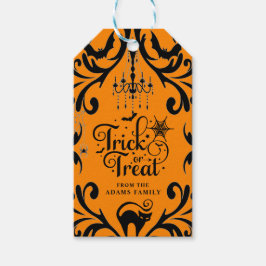 Damask Glam Trick or treat Halloween Gift Labels Cadeaulabel