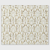 Damask Glitter Faux Gold White Royal Lux Cadeaupapier (Vlak)