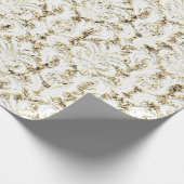 Damask Glitter Faux Gold White Royal Lux Cadeaupapier (Hoek)