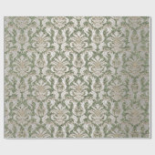 Damask Glitter Mint Silver Grey Royal Cottage Cadeaupapier (Vlak)