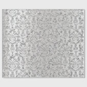 Damask Glitter Silver Grey Royal Metallic Bridal Cadeaupapier (Vlak)