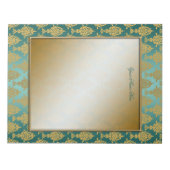 Damask Gold aan Blauwgroen groene grenzen Notitieblok (Voorkant)
