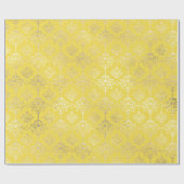 Damask Gold Faux Royal Metallic Yellow Cadeaupapier (Vlak)