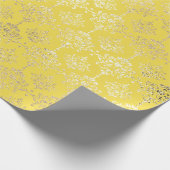 Damask Gold Faux Royal Metallic Yellow Cadeaupapier (Hoek)