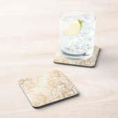 Damask Gold Floral Pattern Bier Onderzetter (Rechterzijde)