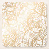 Damask Gold Floral Pattern Kartonnen Onderzetters (Voorkant)