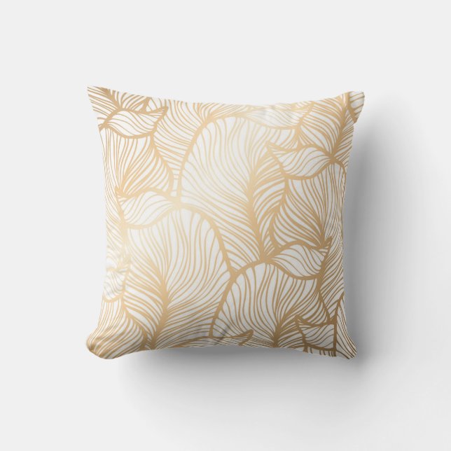 Damask Gold Floral Pattern Kussen (Voorkant)