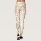 Damask Gold Floral Pattern Leggings (Achterkant)