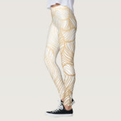 Damask Gold Floral Pattern Leggings (Links)