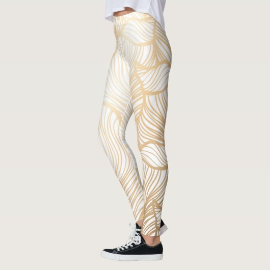 Damask Gold Floral Pattern Leggings (Links)