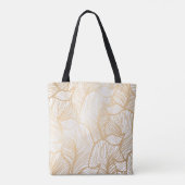 Damask Gold Floral Pattern Tote Bag (Achterkant)