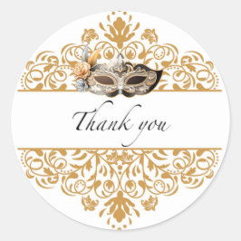 Damask Gold Masquerade Hartelijk dank Sticker