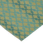 Damask Gold op Blauwgroen Groen Tafelkleed (Gekanteld)