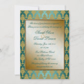 Damask Gold op Blauwgroen Kaart (Voorkant)