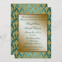 Damask Gold op Blauwgroen