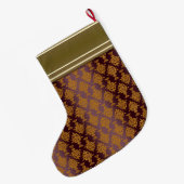 Damask Gold op Bourgogne Victoriaans Grote Kerstsok (Achterkant (Hangend))