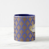 Damask Gold op Royal Blue Mok (Midden)