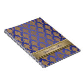 Damask Gold op Royal Blue Notitieboek (Rechterzijde)
