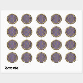 Damask Gold op Royal Blue Ronde Sticker (Vel)