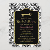  Damask Gold Skeleton Key Vrijgezellenfeest Kaart (Voorkant / Achterkant)