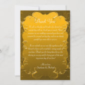  Damask Gold Wedding Dank u Bedankkaart (Voorkant)