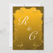  Damask Gold Wedding Dank u Bedankkaart (Achterkant)