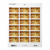 Damask Golden Leaves Herfst Bruiloft Adresetikette Etiket (Full Sheet)