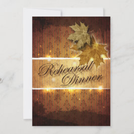 Damask Golden Leaves repetitie diner uitnodiging