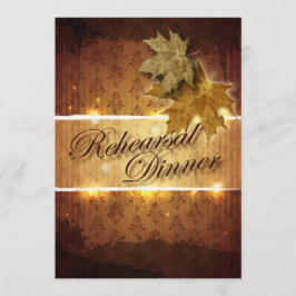 Damask Golden Leaves repetitie diner uitnodiging