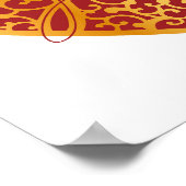 Damask Golden Love Red Heart Poster (Hoek)