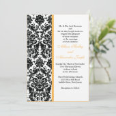 Damask Golden Yellow focus Weddenschap Kaart (Staand voorkant)