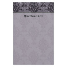 Damask Gothic Black aan Paarse Stone Border