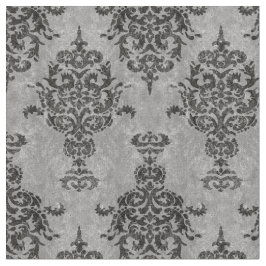 Damask Gothic Black op Grey Stone Stof