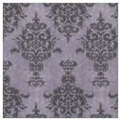 Damask Gothic Black op Paarse Stone Stof (Close Up)
