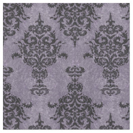 Damask Gothic Black op Paarse Stone Stof