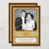 Damask Gouden 50-jarig jubileumfeest Kaart (Voorkant / Achterkant)