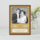 Damask Gouden 50ste Verjaardagsfeest Kaart (Staand voorkant)