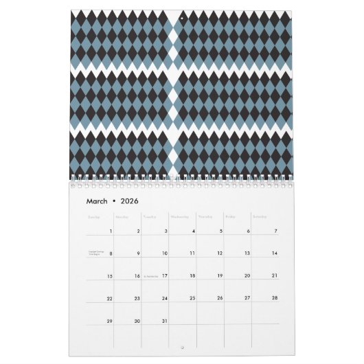 Damask Graphics Gras Illustratie Hoog, Kalender (Mar 2026)