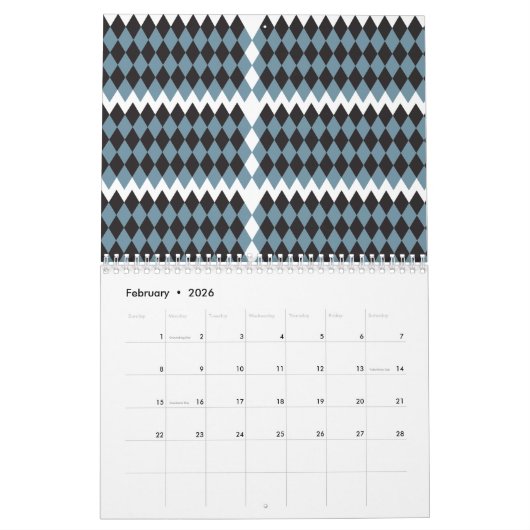 Damask Graphics Gras Illustratie Hoog, Kalender (Feb 2026)