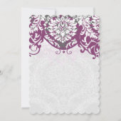 Damask Gray en Plum Modern Typografie Kaart (Achterkant)