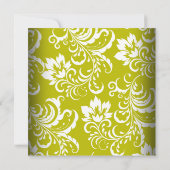 Damask Green Avocado White Birthday Party Gold Kaart (Achterkant)