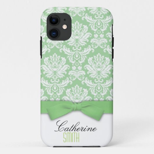 Damask Green Bow iPhone 5 Hoesje (Achterkant)